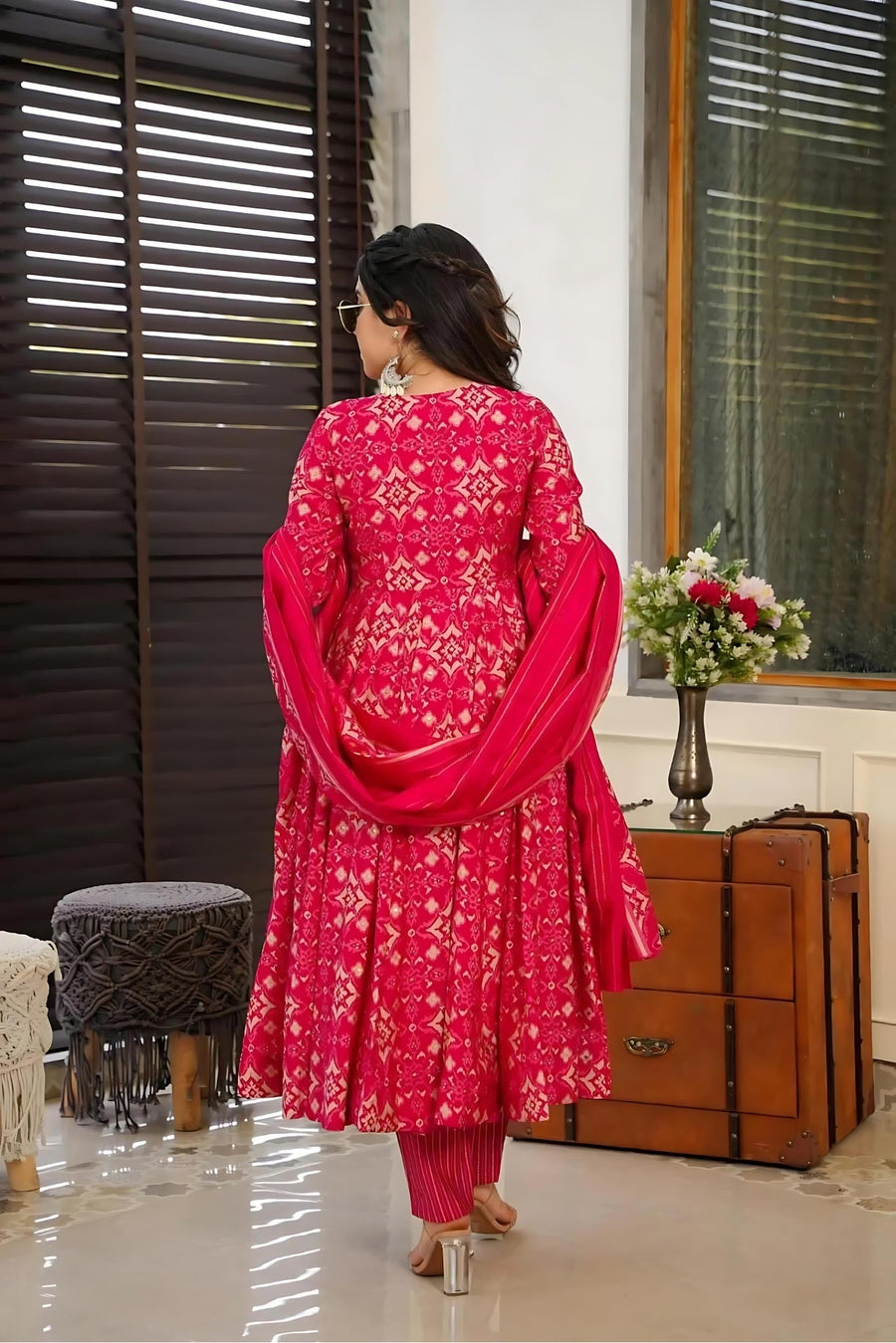 Kudbi's Minaxi Anarkali Suit With Duppata Set.