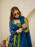 KUDBI'S ROZI ORGENZA MULTI COLOUR ANARKALI SUIT SET