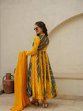 KUDBI'S ROZI ORGENZA MULTI COLOUR ANARKALI SUIT SET