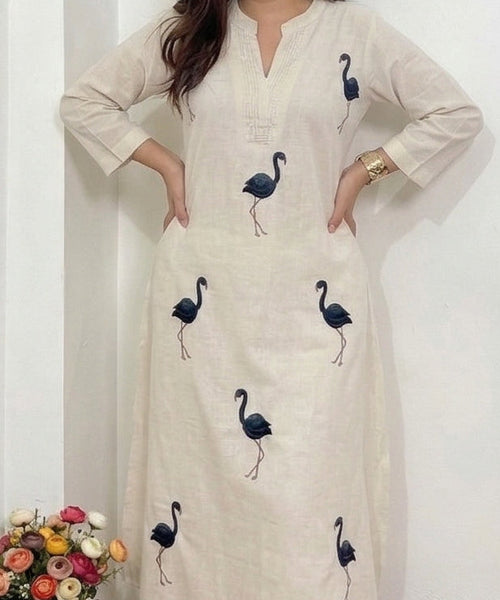 Flamingo Pure Khadi cotton coords set