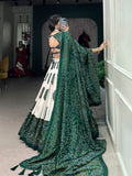 Jimmy Artistry Silk Tussar Lehenga Choli with Bandhej Print