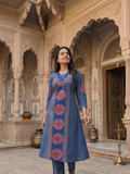 Mishri Stylish Blue Real Mirror Co-ords Set for Summer