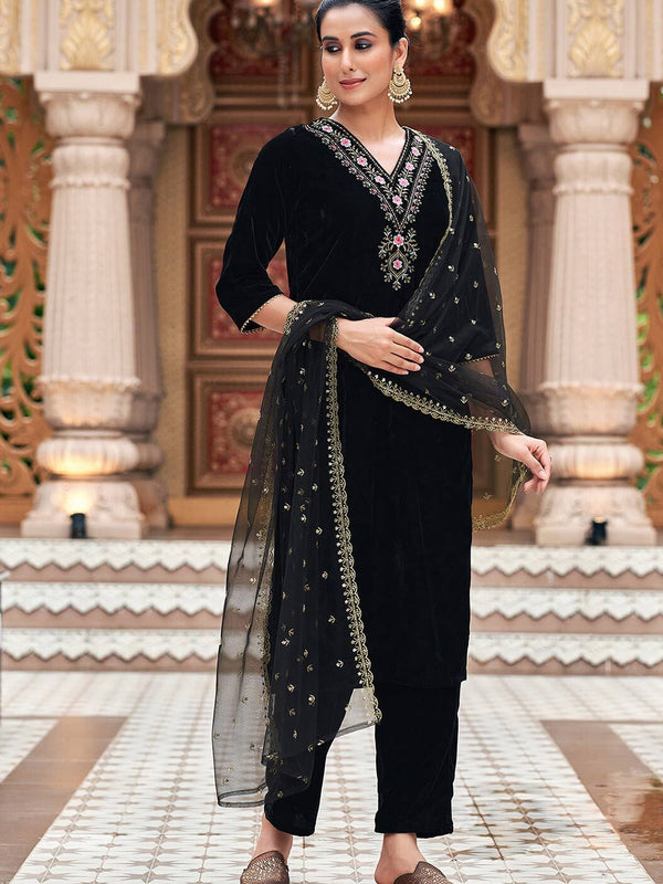 Lizza Fancy Embroidery Velvet Suit Pair &  Dupatta set.