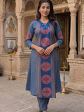 Mishri Stylish Blue Real Mirror Co-ords Set for Summer