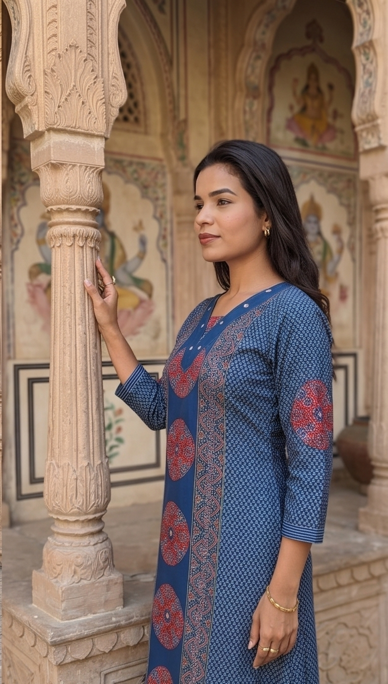 Mishri Stylish Blue Real Mirror Co-ords Set for Summer