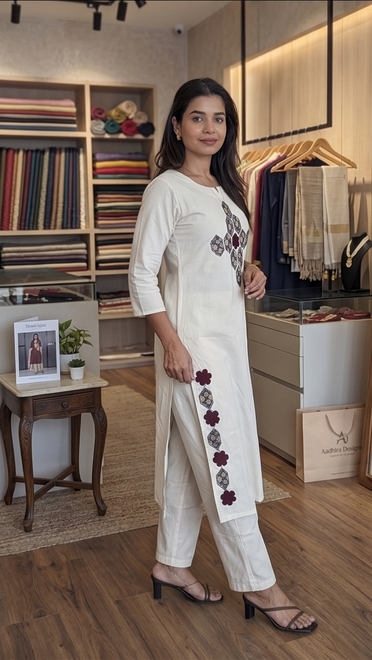 Hexa Pure Khadi Cotton Patchwork kurta set