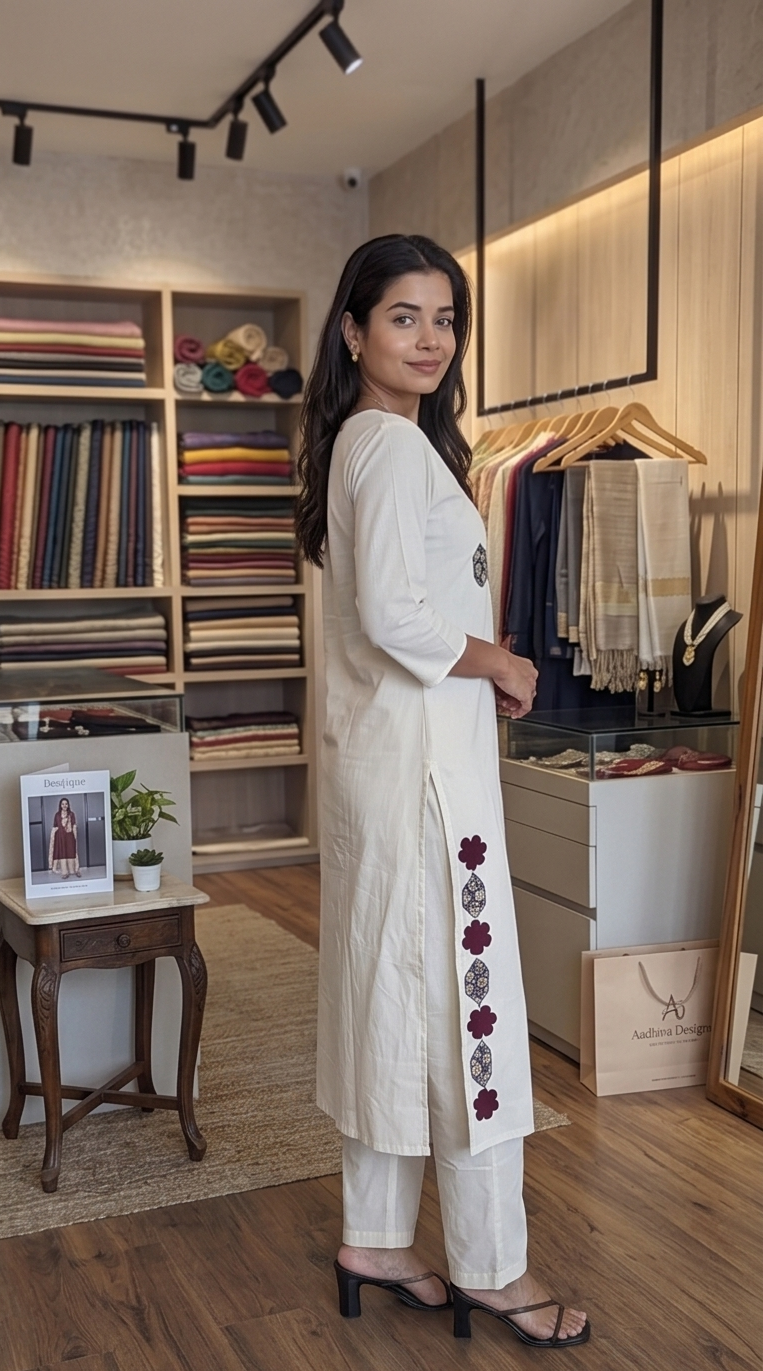 Hexa Pure Khadi Cotton Patchwork kurta set