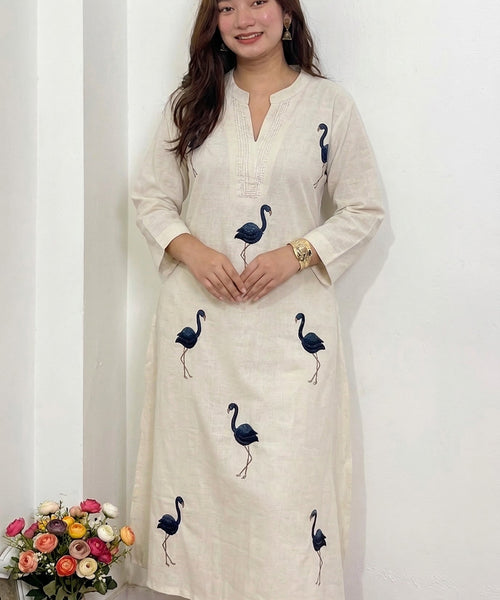 Flamingo Pure Khadi cotton coords set