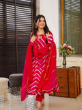 KUDBI'S LEVIO ORENGE AND RED PINK ANARKALI SUIT SET