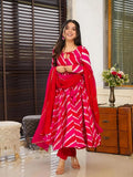 KUDBI'S LEVIO ORENGE AND RED PINK ANARKALI SUIT SET
