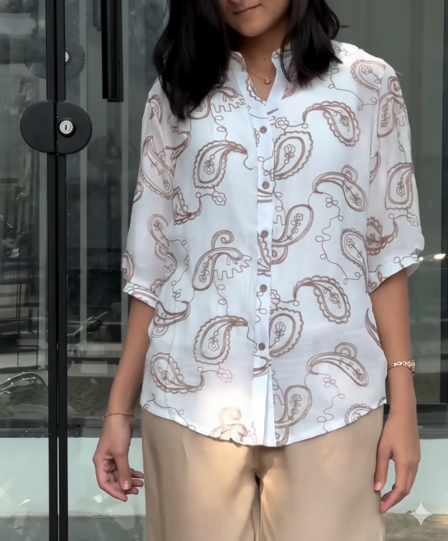 Kudbi's Gen'z Women Style Pure Cotton Embroidery Shirt