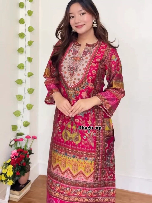 Dehlif Designer Fancy Suit Set with Dupatta