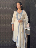 Wati Fancy Aari Embroidery Kora Cotton Grey Suit