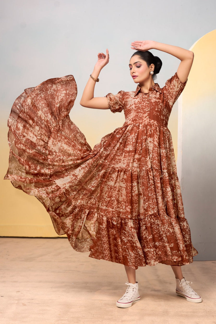 Saajida Trendy Style Collared Frock.