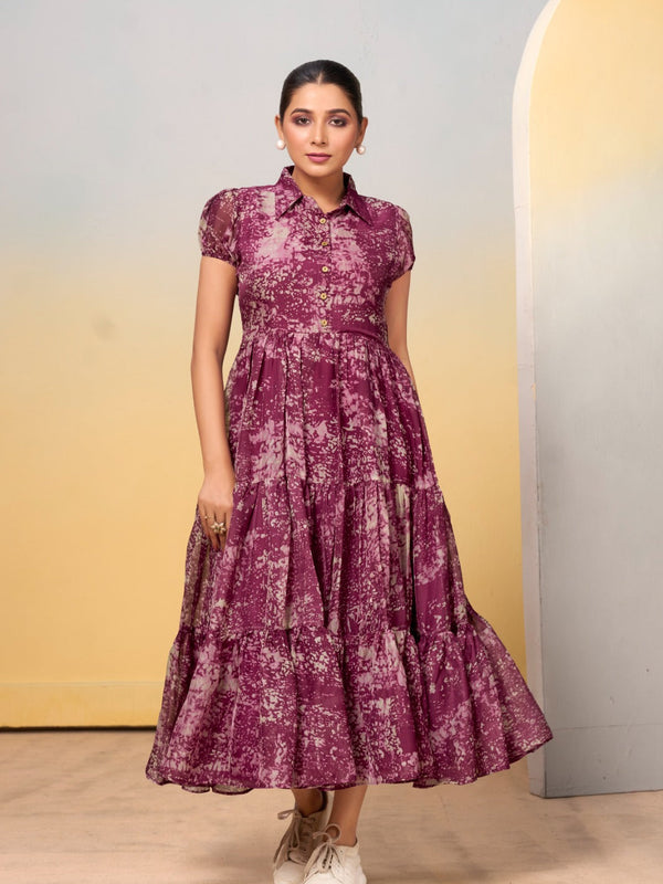 Saajida Trendy Style Collared Frock.