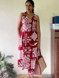 Indigo Motif Print A-Line Kurta Set for Women