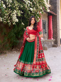 Kudbi Designer Traditional Patola Print Lehenga Choli Set with Dupatta for Women