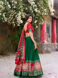 Kudbi Designer Traditional Patola Print Lehenga Choli Set with Dupatta for Women