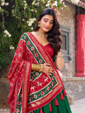 Kudbi Designer Traditional Patola Print Lehenga Choli Set with Dupatta for Women