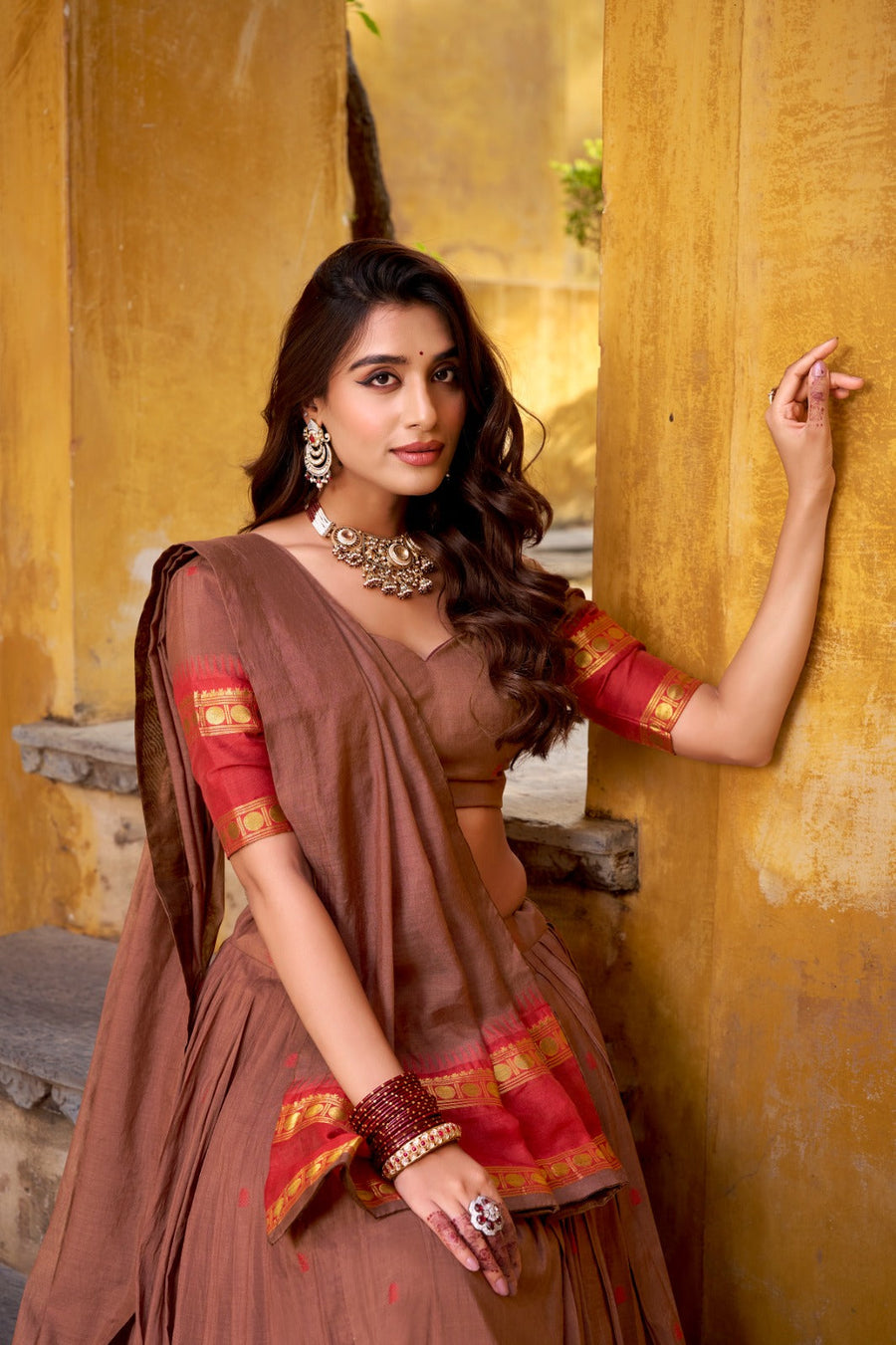 Kudbi Pure Chanderi Zari Weaving Lehenga Choli Set with Dupatta | Festive & Wedding Wear for Women