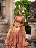 Kudbi Dreamy Pastel Fendi Lehenga Choli Set with Gold Lace and Dupatta