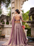 Kudbi Dreamy Pastel Fendi Lehenga Choli Set with Gold Lace and Dupatta