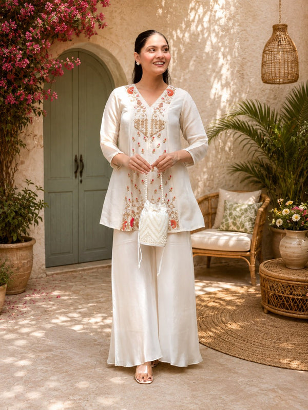 Elegant Floral Embroidered Kurta Set for Women