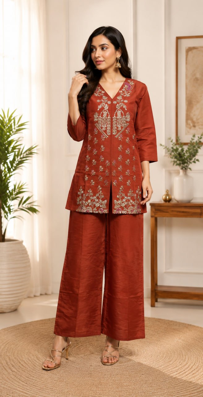 Elegant Floral Embroidered Kurta Set for Women