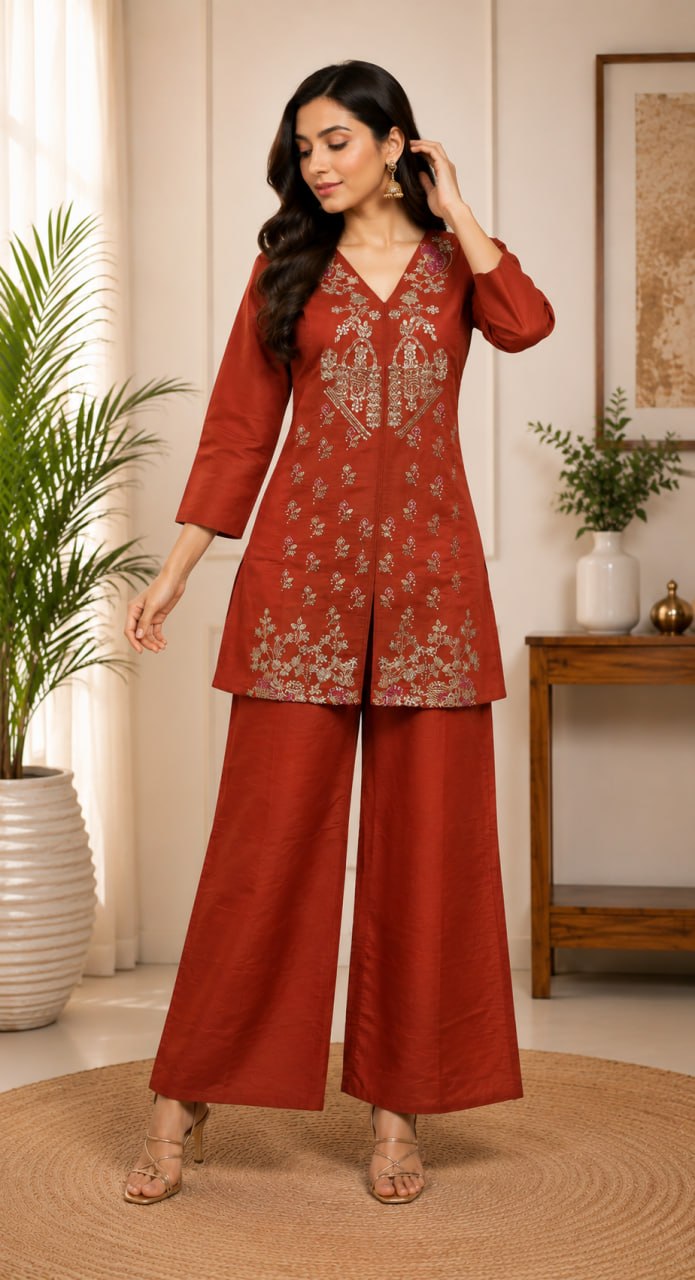 Elegant Floral Embroidered Kurta Set for Women