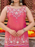 Rose Glow Embroidered kurta set with dupatta