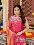 Rose Glow Embroidered kurta set with dupatta