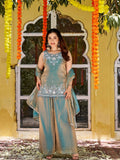 Azure Grace Embroidered Kurta Set with Dupatta