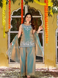 Azure Grace Embroidered Kurta Set with Dupatta