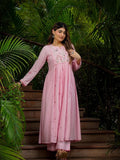 Pink Petal Attractive Embroidered suit set with dupatta