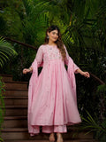Pink Petal Attractive Embroidered suit set with dupatta