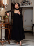 Classic Black Anarkali Gown Style Suit Set With Dupatta