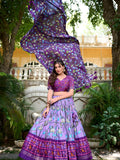 Kudbi's Style Akanksha-2 Kalamkari Tussar silk lengha Choli(semi-stitched).