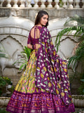 Kudbi's Style Akanksha-2 Kalamkari Tussar silk lengha Choli(semi-stitched).