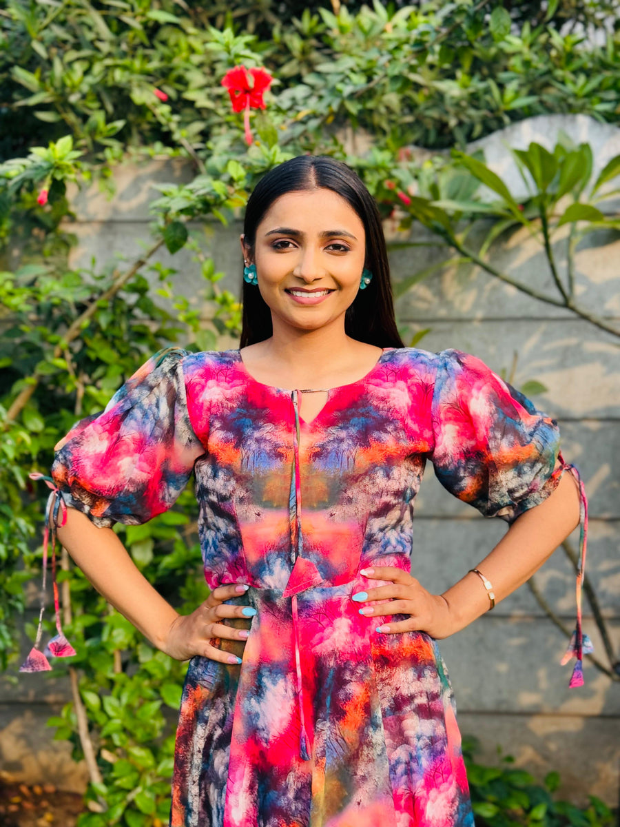 Kudbi Naytra Floral Stylish Print Gown For Women.