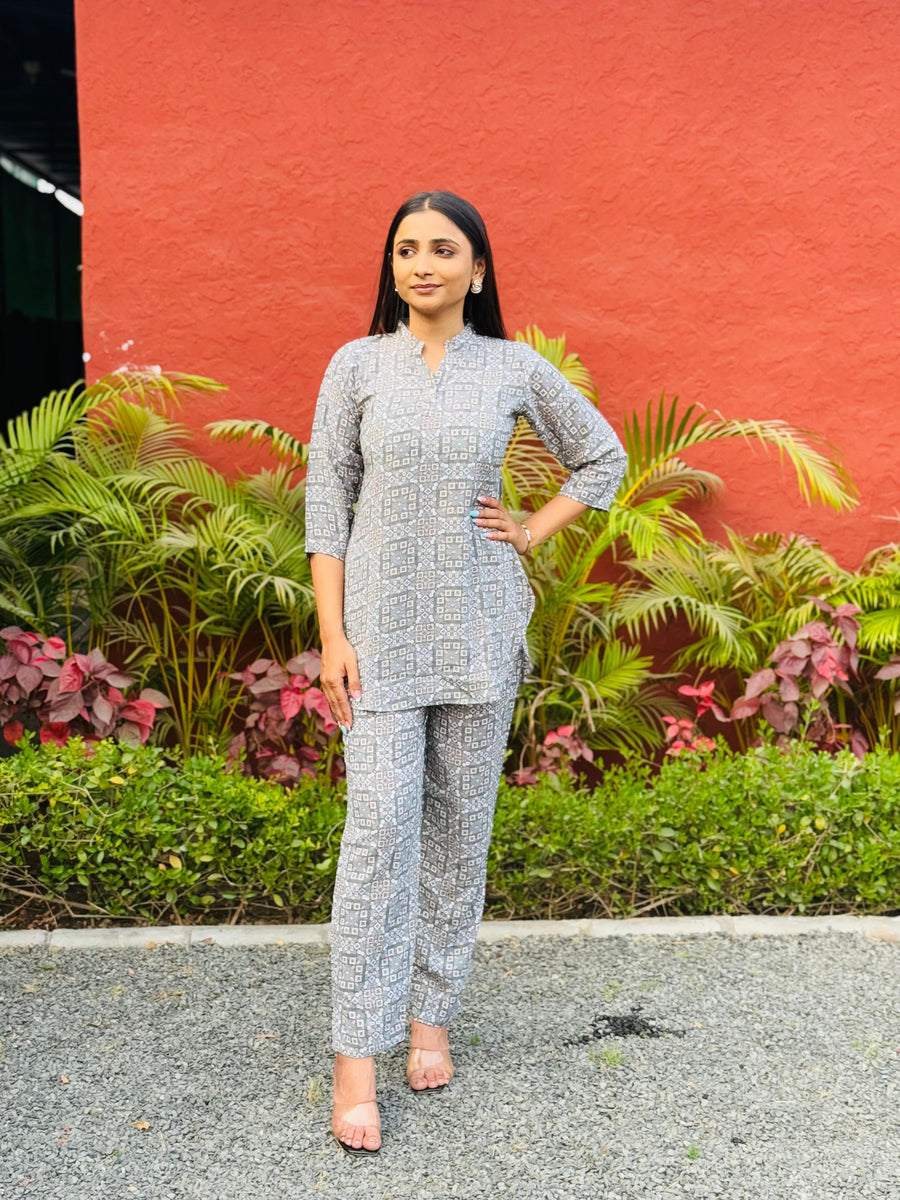 Kudbi's Sitara Fancy Printed Co-ord Set Pair For Women.