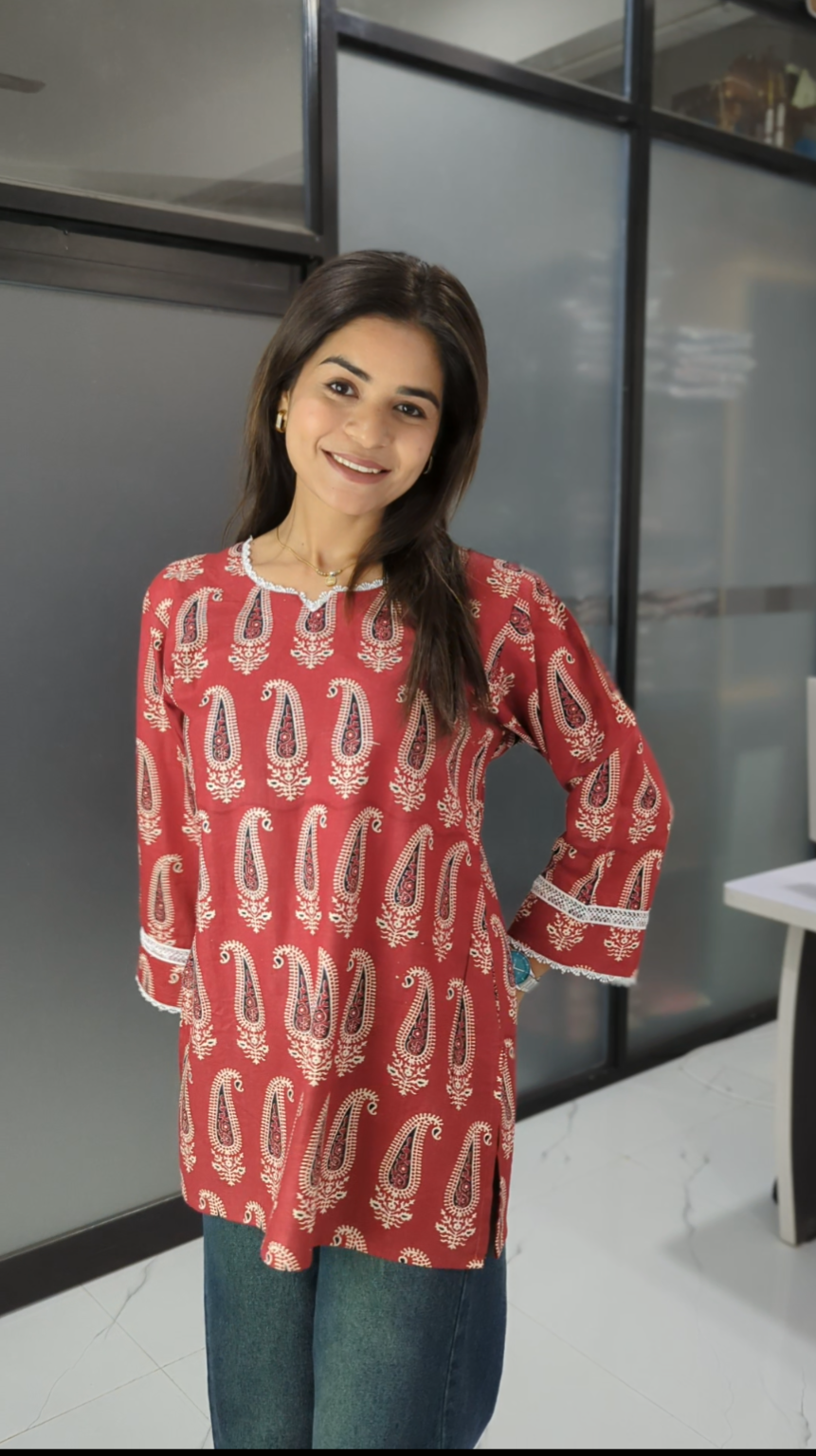 Summer Stylish Pure Cotton Short kurtis