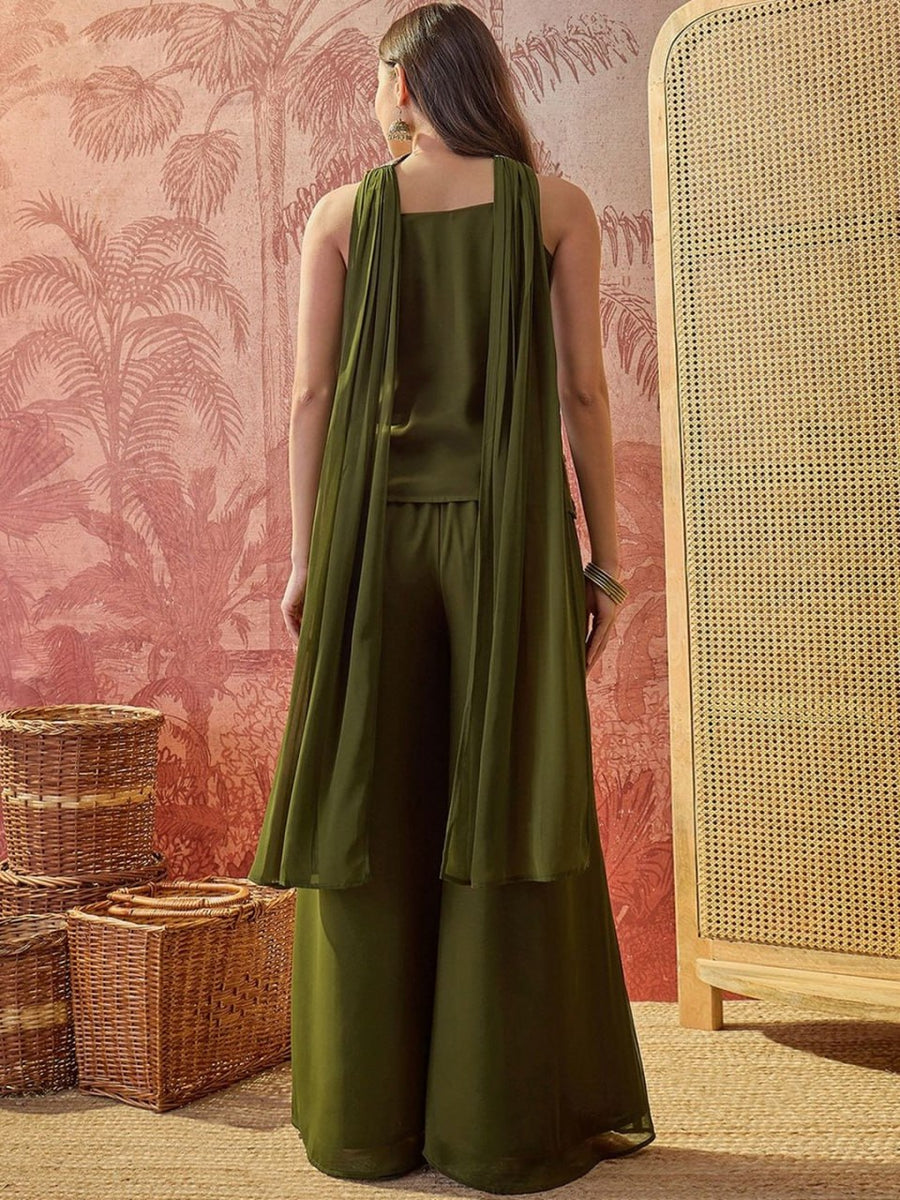 Nikki Designer Kurti with Palazzo & Dupatta